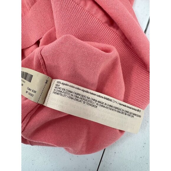 Massimo Dutti XXL Pink Salmon Knit Polo Extrafine Cotton - Picture 4 of 11
